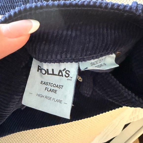 Rollas Eastcoast Flare Midnight Cord Flare Jeans - Picture 8 of 9